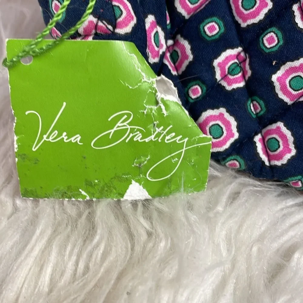 Vera Bradley Large Cosmetic Petal Dots Bag, Blue, Pink and Teal